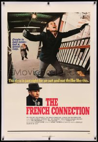 3j0280 FRENCH CONNECTION linen int'l style A 1sh 1971 Gene Hackman in chase, William Friedkin!