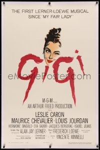 3j0289 GIGI linen 1sh 1958 art of winking Leslie Caron, Best Director & Best Picture winner!