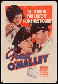 3j0301 GREAT O'MALLEY linen 1sh 1937 Pat O'Brien, Ann Sheridan, Sybil Jason, no Bogart, ultra rare!