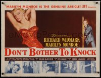 3j0071 DON'T BOTHER TO KNOCK linen 1/2sh 1952 classic art of sexy Marilyn Monroe + 5 photos of her!