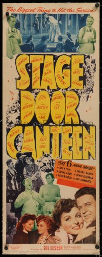 3j0082 STAGE DOOR CANTEEN linen insert 1943 Harpo Marx, Johnny Weissmuller, Hepburn, all-star musical!