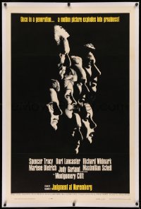 3j0325 JUDGMENT AT NUREMBERG linen 1sh 1961 Spencer Tracy, Judy Garland, Lancaster, Dietrich, Schell!