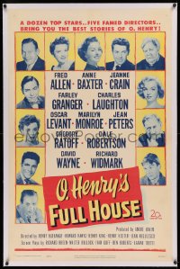3j0371 O HENRY'S FULL HOUSE linen 1sh 1952 young Marilyn Monroe pictured with many other top stars!