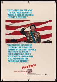 3j0384 PATTON linen 1sh 1970 General George C. Scott military World War II classic!