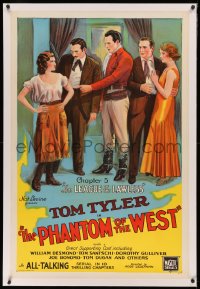 3j0386 PHANTOM OF THE WEST linen chap 5 1sh 1931 Tom Tyler all-talking serial, League of the Lawless!