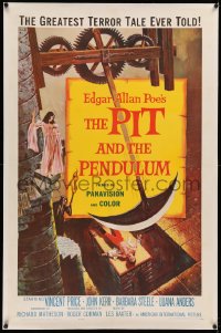 3j0388 PIT & THE PENDULUM linen 1sh 1961 Edgar Allan Poe's greatest terror tale, horror art!