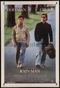 3j0397 RAIN MAN linen 1sh 1988 Tom Cruise & autistic Dustin Hoffman, directed by Barry Levinson!