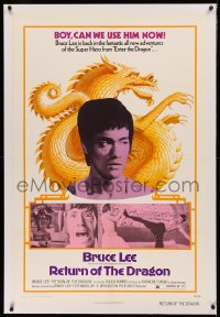 3j0405 RETURN OF THE DRAGON linen 1sh 1974 Bruce Lee kung fu classic, Chuck Norris, great images!