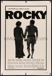 3j0415 ROCKY linen studio style 1sh 1976 boxer Sylvester Stallone, John G. Avildsen boxing classic!