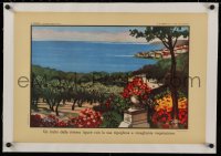 3j0153 BELLEZZE NATURALI D'ITALIA linen 15x22 Italian special poster 1950s art of the Riviera!