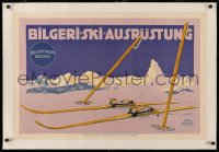 3j0122 BILGERI SKI AUSRUSTUNG linen 20x30 German advertising poster 1910s Carl Kunst art of skis & poles!