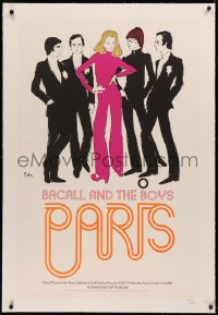 3j0091 PARIS COLLECTION'S FALL FASHION PREVIEW linen TV poster 1968 art of Lauren Bacall & the boys!