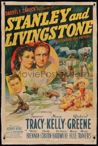 3j0436 STANLEY & LIVINGSTONE linen B 1sh 1939 Spencer Tracy as the explorer of unknown Africa, rare!