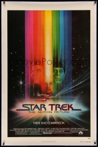 3j0437 STAR TREK linen advance 1sh 1979 Bob Peak art of Shatner, Nimoy, Khambatta and Enterprise!