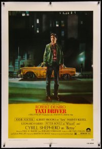 3j0450 TAXI DRIVER linen 1sh 1976 Peellaert art of Robert De Niro, directed by Martin Scorsese!