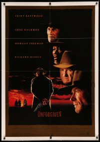 3j0468 UNFORGIVEN linen 1sh 1992 Clint Eastwood, Gene Hackman, Richard Harris, Morgan Freeman!