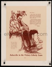 3j0119 SUBSCRIBE TO THE VICTORY LIBERTY LOAN linen 13x17 WWI war poster 1919 wounded soldier art!