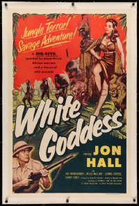 3j0479 WHITE GODDESS linen 1sh 1953 Wallace Fox African adventure, Jon Hall vs sexy she-devil!
