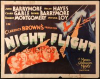 3k0029 NIGHT FLIGHT 1/2sh 1933 John & Lionel Barrymore, Hayes, Gable, Montgomery, Loy, ultra rare!