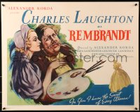 3k0031 REMBRANDT 1/2sh 1936 art of Charles Laughton as the famous Dutch artist w/Lanchester, rare!