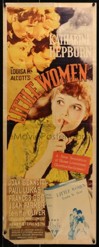 3k0053 LITTLE WOMEN insert 1933 Louisa May Alcott, Katharine Hepburn, Joan Bennett, ultra rare!