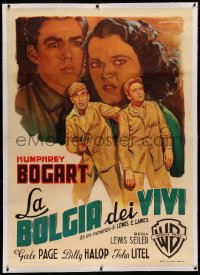 3k0131 YOU CAN'T GET AWAY WITH MURDER linen Italian 1p 1950 Capitani art of Bogart, Halop & Page!