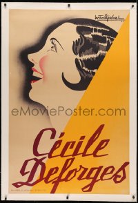 3k0182 CECILE DEFORGES linen 31x47 French special poster 1939 Gaston Girbal art of the French singer!