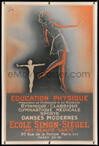 3k0162 ECOLE SIMON-SIEGEL linen 38x57 French advertising poster 1945 art of physically fit women!