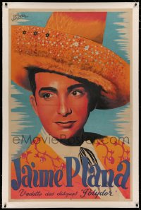 3k0185 JAIME PLANA linen 30x47 French special poster 1945 Rene Lefebvre art of the Spanish musician!