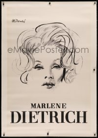 3k0186 MARLENE DIETRICH linen 32x47 French special poster 1960s Bouche art of the famous actress!