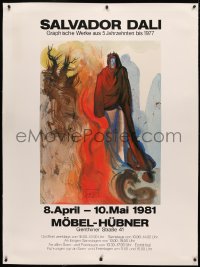 3k0145 SALVADOR DALI MOBEL-HUBNER linen 35x49 German art exhibition 1981 The Apparition of Dis!
