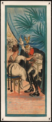 3k0143 UNKNOWN DUTCH POSTER linen 20x52 Dutch special poster 1920s art of Kaiser Wilhelm II & wife!