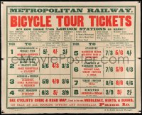3k0154 METROPOLITAN RAILWAY linen 40x50 English travel poster 1903 get your bicycle tour tickets!
