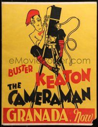 3k0004 CAMERAMAN trolley card 1928 cool different art of Buster Keaton on movie camera, ultra rare!