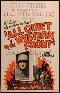 3k0071 ALL QUIET ON THE WESTERN FRONT WC 1930 Lewis Milestone anti-war WWI classic, ultra rare!
