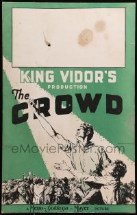 3k0079 CROWD WC 1928 King Vidor, art of Eleanor Boardman & James Murray over crowd, ultra rare!