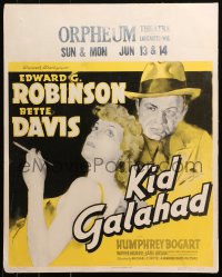3k0009 KID GALAHAD jumbo WC 1937 art of Edward G. Robinson & sexy smoking Bette Davis, ultra rare!