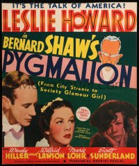 3k0090 PYGMALION WC 1938 Leslie Howard & Wendy Hiller, Hirschfeld art of Bernard Shaw, ultra rare!