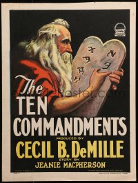 3k0094 TEN COMMANDMENTS style C WC 1923 Cecil B. DeMille, great art of Moses w/ tablets, ultra rare!