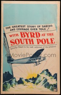 3k0098 WITH BYRD AT THE SOUTH POLE WC 1930 great art of the Rear Admiral's plane over Antarctica!