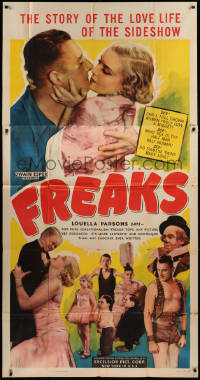 3m0143 FREAKS 3sh R1949 Tod Browning classic, story of the love life of the sideshow, ultra rare!