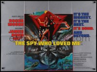 3m0013 SPY WHO LOVED ME British quad 1977 Bob Peak art of Roger Moore as James Bond & Barbara Bach!