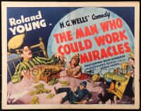 3m0032 MAN WHO COULD WORK MIRACLES 1/2sh 1937 H.G. Wells' fantasy comedy, Roland Young, ultra rare!