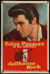 3m0220 JAILHOUSE ROCK 1sh 1957 classic art of rock & roll king Elvis Presley by Bradshaw Crandell!