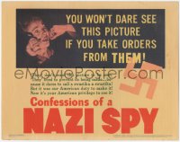 3m0283 CONFESSIONS OF A NAZI SPY LC 1939 it courageously dares to call a swastika a swastika, rare!