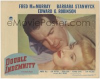 3m0286 DOUBLE INDEMNITY LC #2 1944 Billy Wilder, best close up of Barbara Stanwyck & Fred MacMurray!