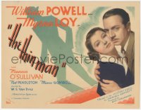 3m0274 THIN MAN TC 1934 close up of William Powell holding Myrna Loy + cool shadow art, very rare!