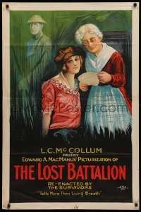3m0226 LOST BATTALION 1sh 1919 cool art of soldier's ghost watching woman & grandmother, ultra rare!