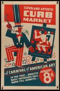 3m0153 CLEVELAND ARTISTS' CURB MARKET 27x41 special poster 1933 Archibald art of Uncle Sam, rare!