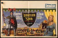 3p0153 BLACK SHIELD OF FALWORTH Belgian 1954 Bos art of Tony Curtis & Janet Leigh, knighthood epic!
